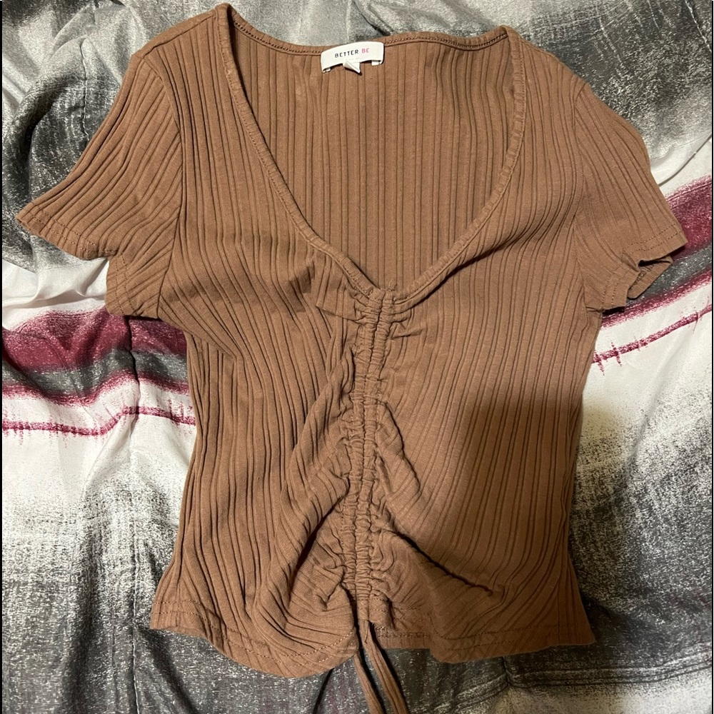 brown crop top. size large